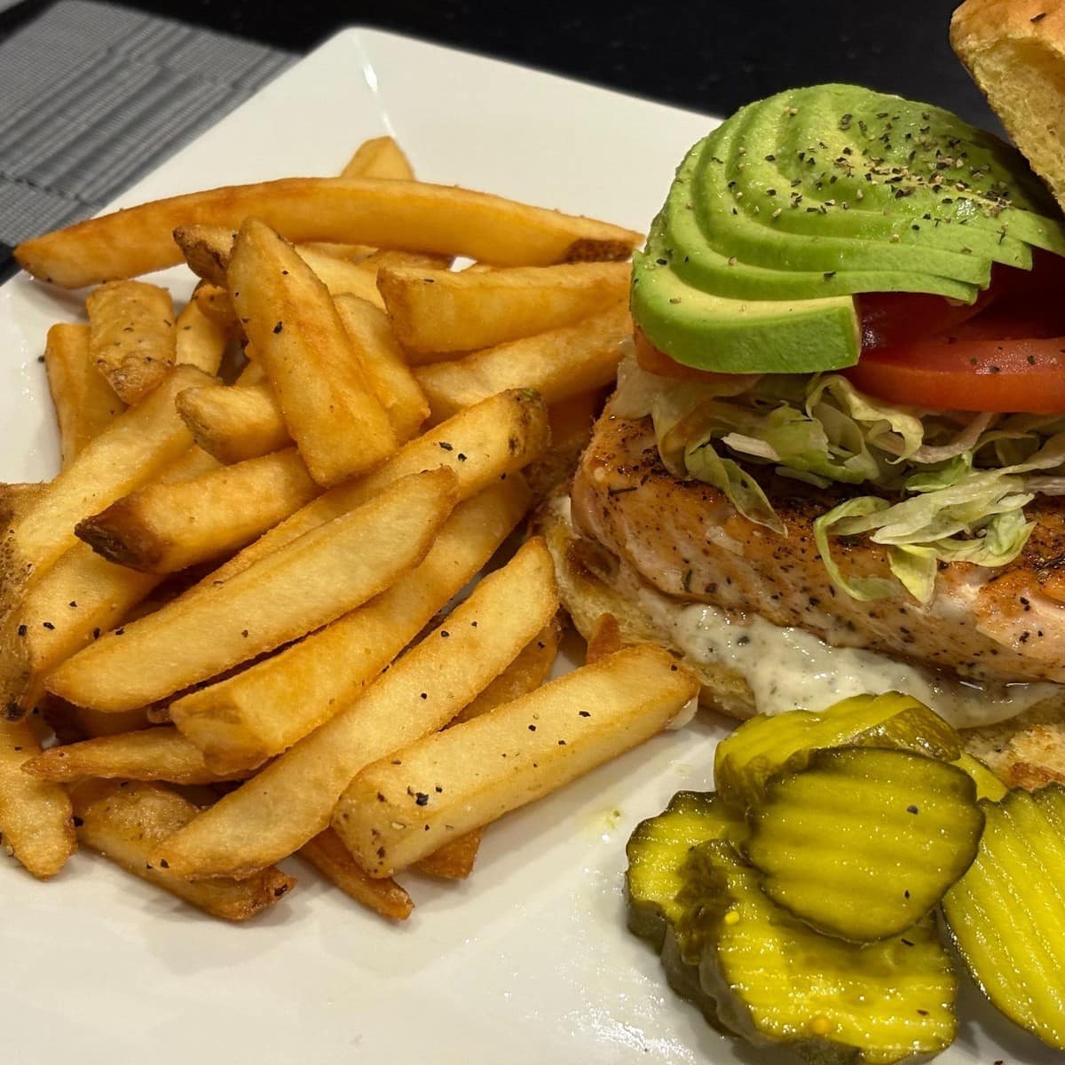 Salmon burger at Tuscan Cove